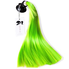 3T-SISTER Crystal Pigtails 14inch for Helmet Ponytail Decoration for Motorcycle Bicycle Ski Helmet Accessories Reusable Suction Cup Reusable Design Many Colors (Helmet not Included)