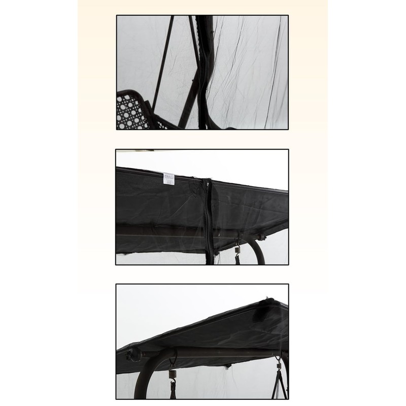 Patio Swing Mosquito Netting - Polyester Mesh Screen with Zipper