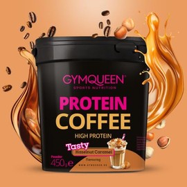 GymQueen GymQueen Proteinkaffee Hazelnut Caramel 450g, High-Protein Kaffee, 20g Eiwei? pro Portion, hochwertiges Molkenprotein mit aromatischem Kaffee und nat1rlichem Koffein