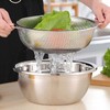 TEAMFAR Strainer, Stainless Steel Kitchen Pasta Strainer with Handles, Micro-Perforated
