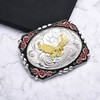 BBOTEN Soaring Eagle Belt Buckles for Men, Western Silver Black