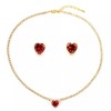 Gigi's Jeweley Ruby Heart Gold Plated Cubic Zirconia Pendant Necklace