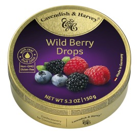 Cavendish & Harvey | Wild Berry Hard Candy Drops | 5.3 Ounce Tin - 4 Pack