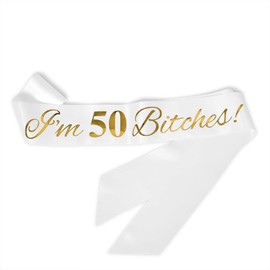50 Birthday Satin Sash - 50th Birthday Sash 50 Birthday Gifts Party Favors, Supplies and Decorations