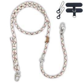 Little Fire Craft Adjustable Phone Lanyard Crossbody Cellphone Lanyard Around the Neck Extension Rope Phone Strap Detachable Phone Wrist Strap - Khaki
