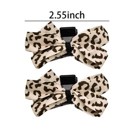 Leopard Print Bow Hair Claw Clip for Women Bowknow Hair Barrettes Leopard Bow Clips Cheetah Hairpin Bowknot Claw Clip Set for Girls Non Slip Claws Clamps Leopard Accessories 2pcs