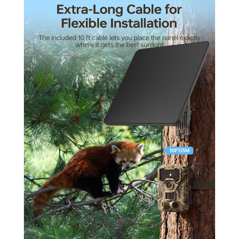 Trail Camera Solar Panel, KJK 6W Solar Battery Charger 12V/1.5A