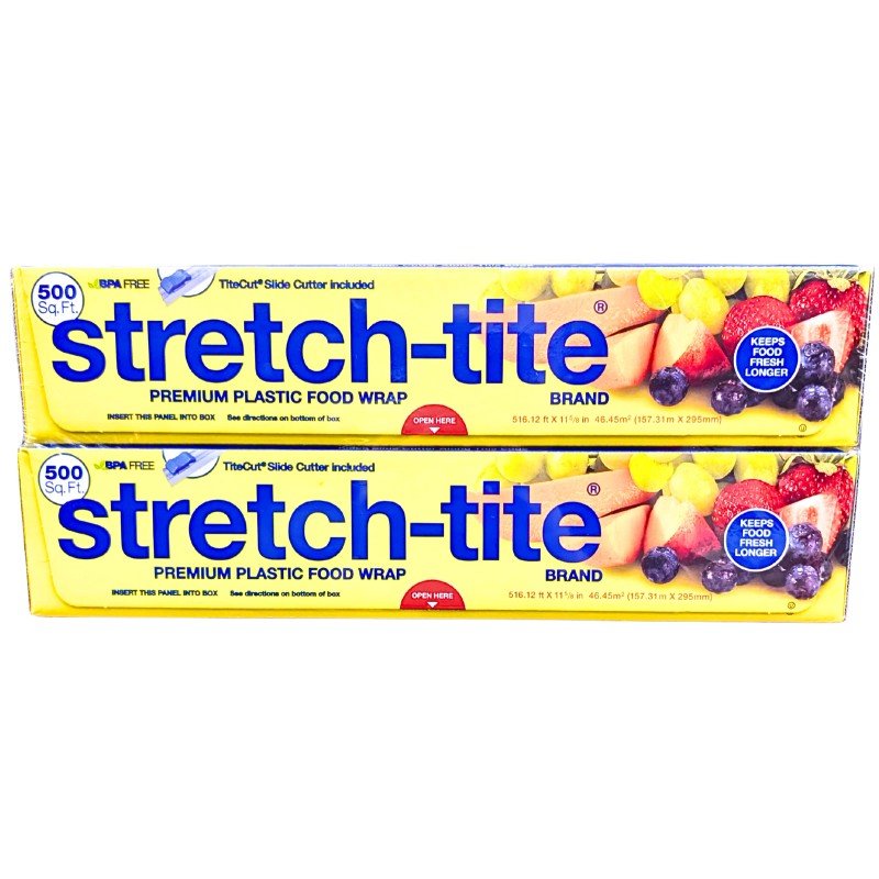 Stretch-Tite Premium Plastic Food Wrap 2 Pack x 500 Sq.