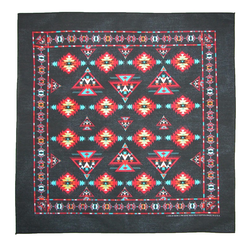 CTM® Apache Southwest Print Bandana, Black