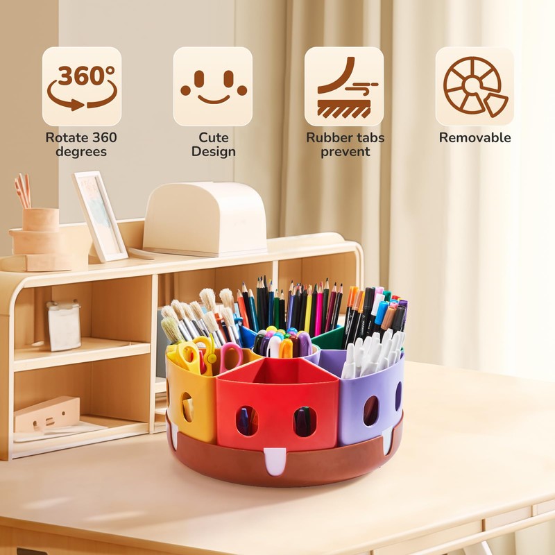 GAMENOTE Rotating Art Supplies Organizer - Lazy Susan Office School