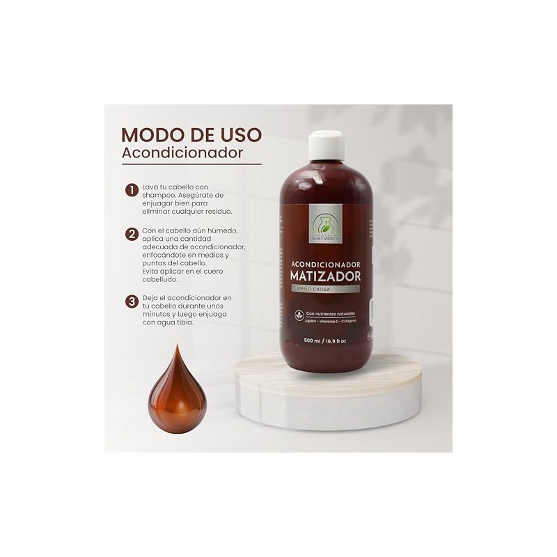 Acondicionador Matizante Para Cabello Caoba 500 Ml Productos Mart Mexico