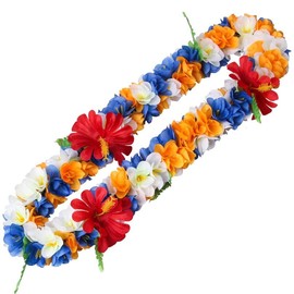WAYTOSUC Hawaiian Leis Necklace Garland, Multicolor, Silk, Straight, 116 cm, 30g, Perfect for Luau Parties, Hawaiian Themed Events