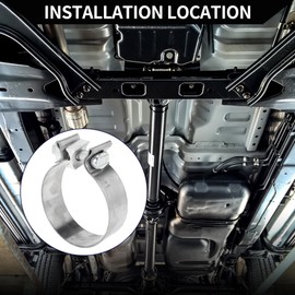 Hihaha Exhaust Pipe Clamp/Exhaust Muffler Tube Joint for Car Truck/Durable Stainless Steel 3.07" 30mm / 1 Pc Silver Tone