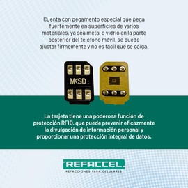 MKSD Tarjeta Universal para Desbloquear Teléfonos - Adhesiva Reutilizable, Protección RFID, Anticaída Soporta iOS 18