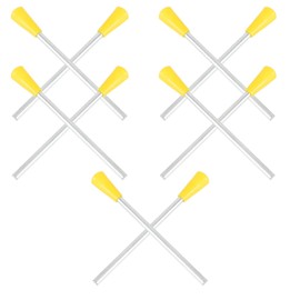 Triangle Iron Sticks 10pcs Triangle Dinner Bell Sticks Rhythm Triangles Mallet Cast Iron with Striker Triangle Iron Hammers Forged Metal Triangle Mallets for Outside Instrument