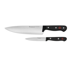 WÜSTHOF Gourmet - Juego de cuchillos de chef de 2 piezas, color negro