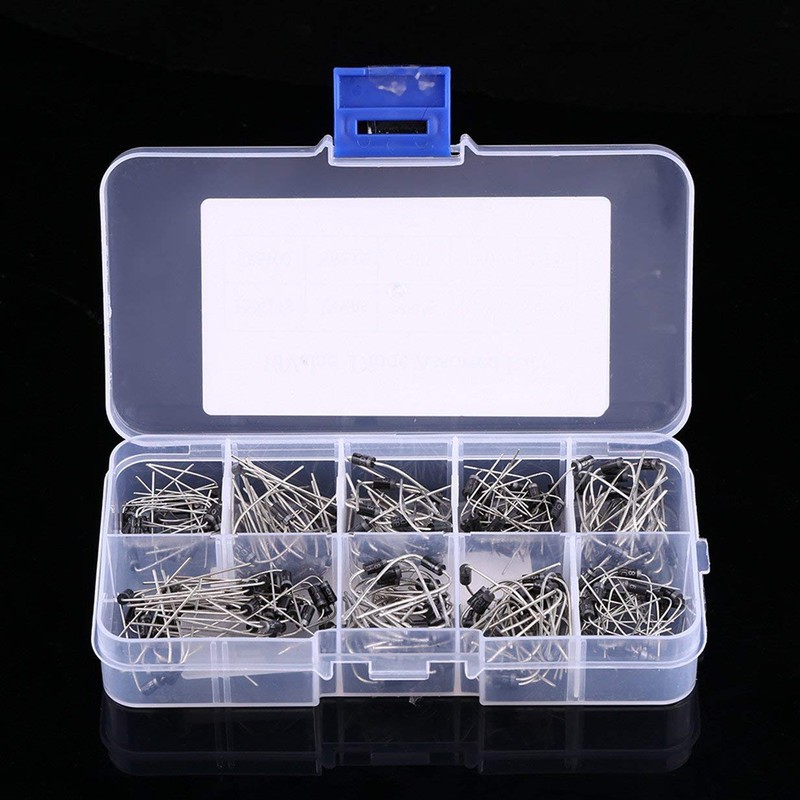 Walfront 200 Pcs 10 Values Diodes Electronic Components Rectifier Diodes
