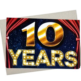 Whitman and Daughter 10 Year Work Anniversary Card (1 Premium Card, 7X5 Inch, Blank Inside) 10th anniversary notecard, ten year celebration, birthday greeting too - 1206