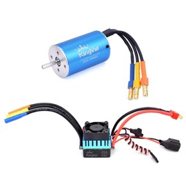 KingVal Repuesto 2845 5900 KV sin sensor, eje de motor sin escobillas de 3,175 mm con combo ESC sin escobillas de 45 A, compatible con coche RC de 1/12/1/14