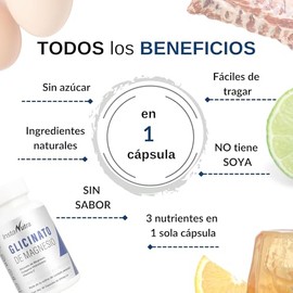 InstaNutra Glicinato de Magnesio 500 mg – Fórmula 3 EN 1 con Colágeno Hidrolizado y Vitamina C – Magnesio Glicinato de 90 Cápsulas – Sin Azúcar, KETO,