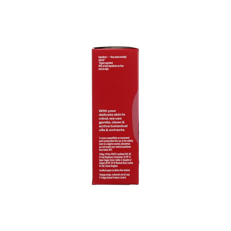 Trilogy Certified Organic Rosehip Oil for Unisex, 0.67 Ounce