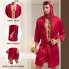 Amy Coulee Mens Satin Robe Set Lightweight Bathrobes with Shorts