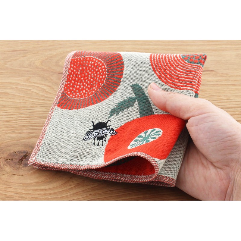 Kusubashi Mon Ori Morita MiW Gauze Handkerchief, Bumblebee, Beige A-64794-86-BE