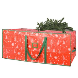 PickyanDco Christmas Tree Storage Bag – Christmas Tree Bag Fits Up to 7.5ft Tall Artificial Christmas Tree, Waterproof with Durable Handles & Zipper – Xmas Tree Storage Bag - (Red Pattern, 7.5ft)