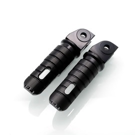 MZS Motorcycle Foot Pegs, Adjustable Front Footpegs Rider Rest Pedal CNC Black Compatible with Panigale 899 959 1199 1299 V2 V4 Streetfighter 1098 1198