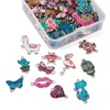 Cheriswelry 110 Pieces Printed Alloy Enamel Links Cat Butterfly Heart