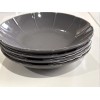 IKEA New IKEA STRIMMIG Deep plate 4 Pack Stoneware grey