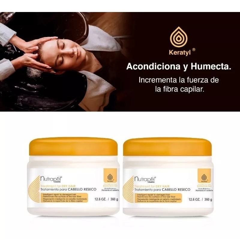 Nutrapel Tratamiento Reparación Cabello Reseco 360gr 2piezas