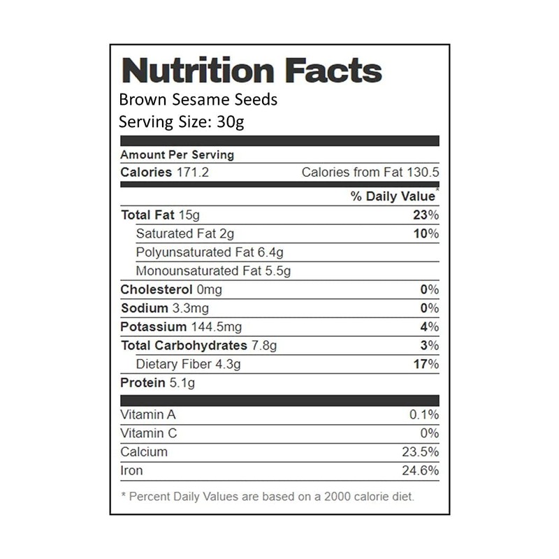 Aiva Sesame Seeds Brown (5 LB) – Whole Unhulled Seeds