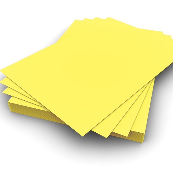 Party Decor A5 100gsm Plain Yellow smooth paper Pack of 500 Perfect for Printing on and general office use