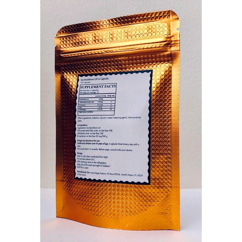 LOCUS REGIT ACTUM Sea-Buckthorn Oil in Capsules 100 Pcs