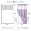eachope Lavender No Hook Waffle Weave Shower Curtain with snap-in