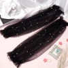 GORGECRAFT 2Pcs Removable Tulle Puff Sleeves Black Polyester White Faux