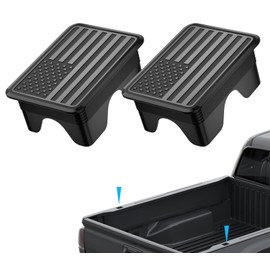 Ram 1500 American Flag Stake Pocket Covers, Rear Truck Bed Rail Stake Pocket Cover Compatible with 2019 2020 2021 2022 2023 2024 2025 Dodge Ram 1500 2500 Accessories(Set of 2,Black)