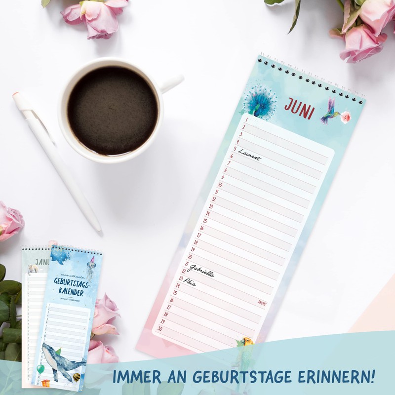 Birthday Calendar Year Independent - Perpetual Calendar - Everlasting -