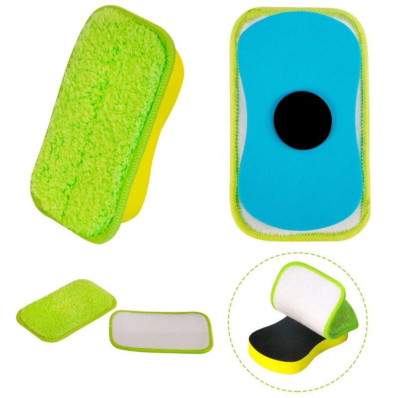 2 Packs Chalkboard Eraser - Washable Reusable Microfiber Eraser Cleaning
