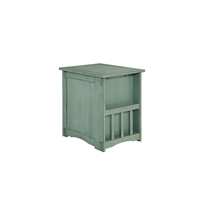 Powell Parnell Wood Side Table in Teal Blue