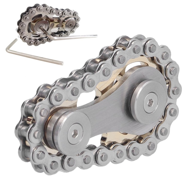 Stainless Steel Fidget Sprocket Toy Children Gears Linkage Bike Chain