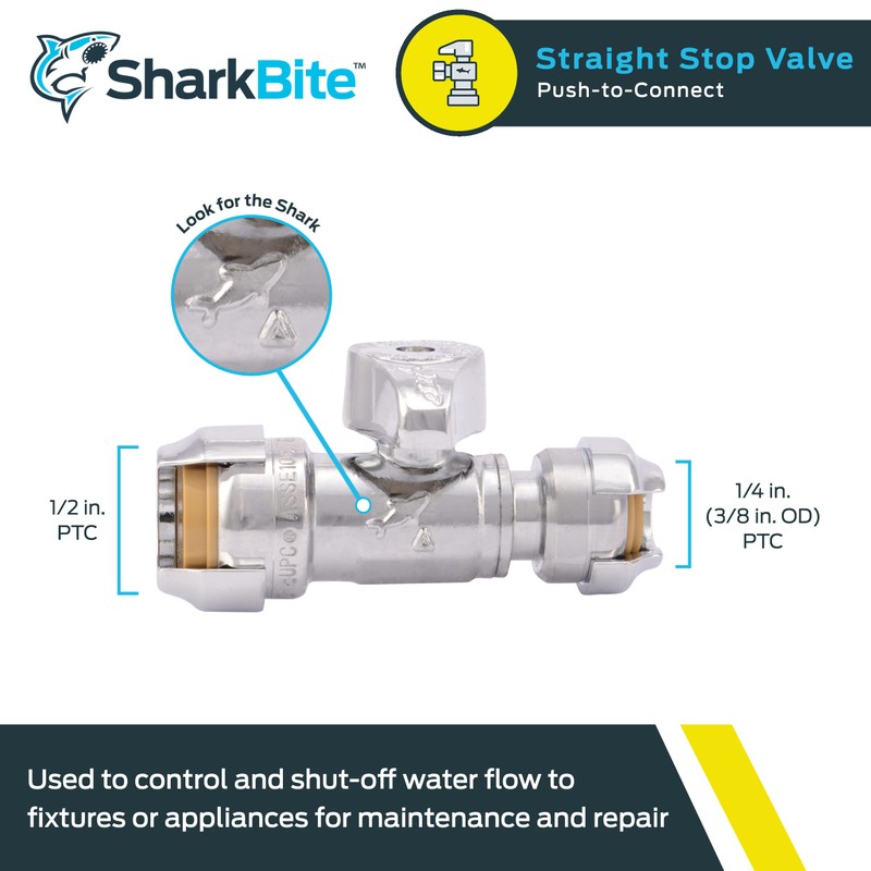 SharkBite 1/2 Push to Connect x 1/4 Inch (3/8 Inch