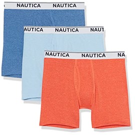Nautica Paquete de 3 Calzoncillos Tipo bóxer elásticos para Hombre, holandés/mar/Naranja Quemado, Talla M, Holandés/Sea Mist/Burnt Orange Heather, Medium