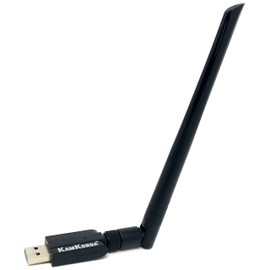 KamKorda USB WIFI Dongle | USB Network Adapter | WIFI Adapter for PC Laptop Windows 11 10 8 7 XP Vista OS X and Linux | 5G Wi-fi | Black (Antenna)