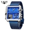 Lige Fashion Men Watch Electrical Quartz Digital Week 3ATM Waterproof