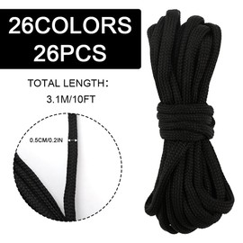 26 Colors Paracord Bracelet Rope 10 Feet 4mm Parachute Cord Paracord Cord 550 7 Strand DIY Manual Braiding for Outdoor Survival Rope, Lanyards, Keychain, Dog Collar, Carabiner Climbing, DIY Crafting