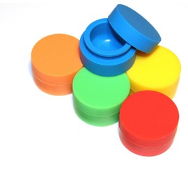 TitanOwl 5 x Non-stick Storage Silicone Container carving tool, Jar Matte outside & Shiny round inside food grade non stick Heat resistant - 5 pack (5 Colors)