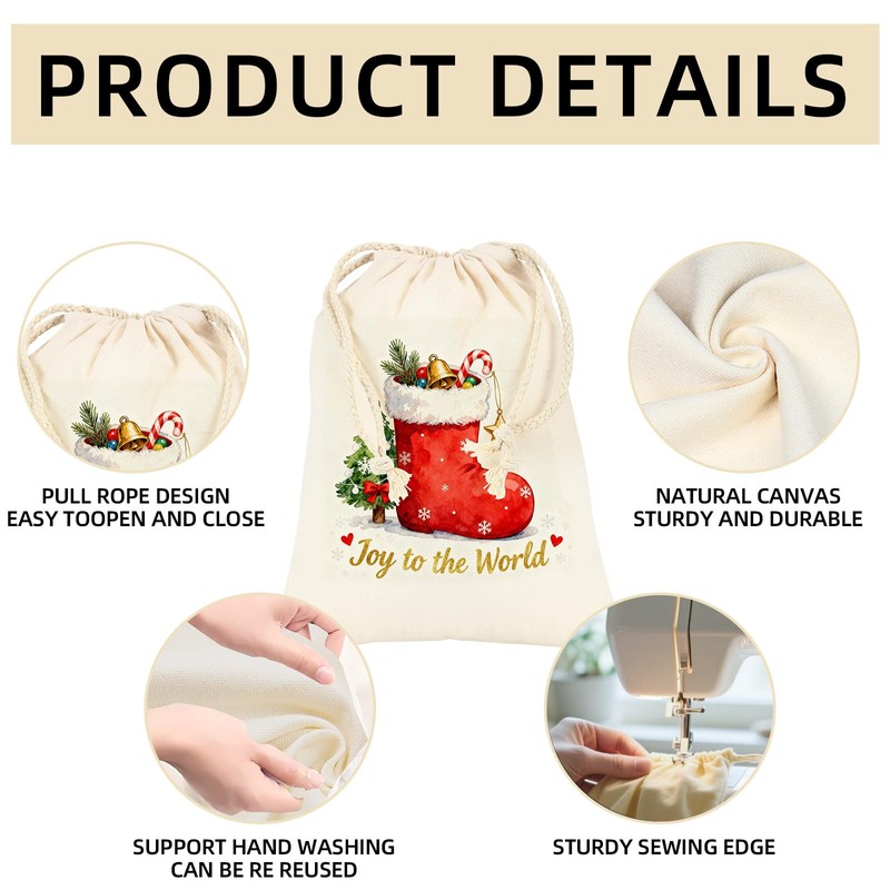 OKBA 12 Pack Cotton Muslin Drawstring Bags – Reusable Cloth