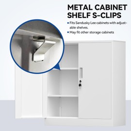 16 PCS Metal Cabinet Shelf S-Clips Compatible with Sandusky Metal Cabinet and Other Cabinets
